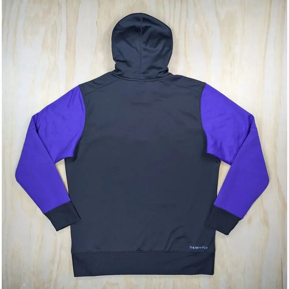 Nike Men's Large Colorado Rockies Therma-Fit MLB Performance Hoodie Black Purple